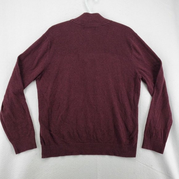 Banana Republic Sweater Men's Long Sleeve 1/4 Zip Pullover High Neck Purple Med - Picture 9 of 12